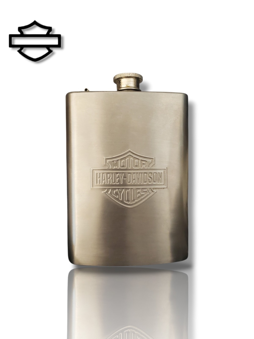 Harley-Davidson Brushed Metal Flask - Silver Tone